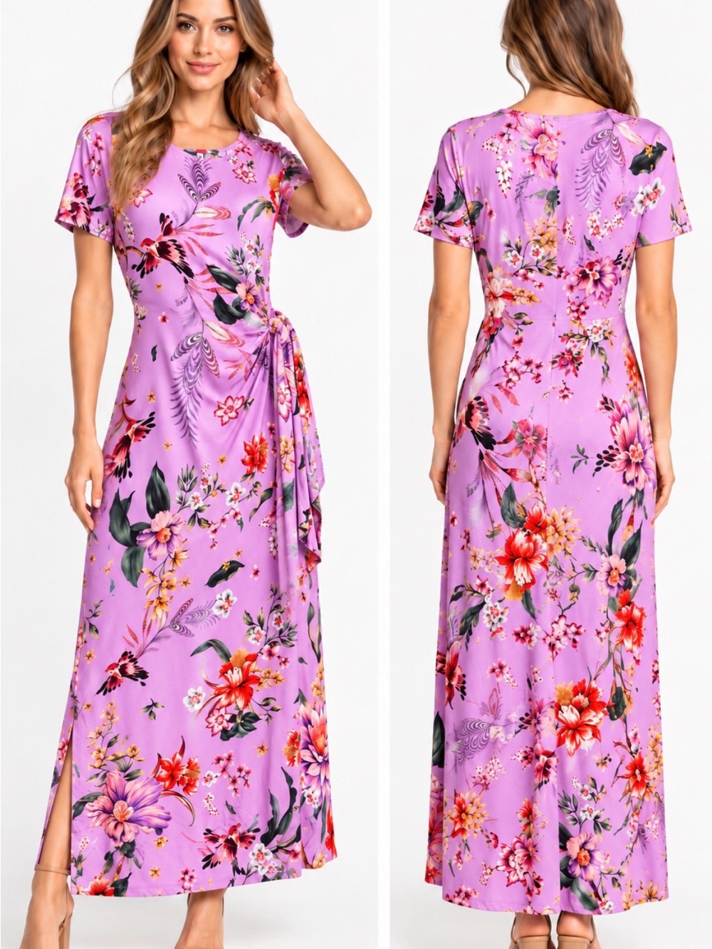 NWT Johnny Was Sela Favorite Side Tie Floral Bird Maxi Dress xl-med-xxl